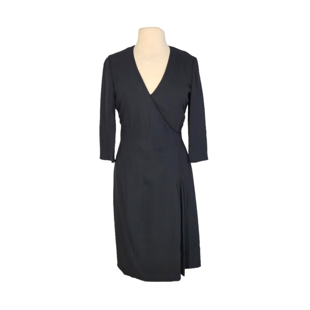 Nwt Valentino Black Faux Wrap Dress